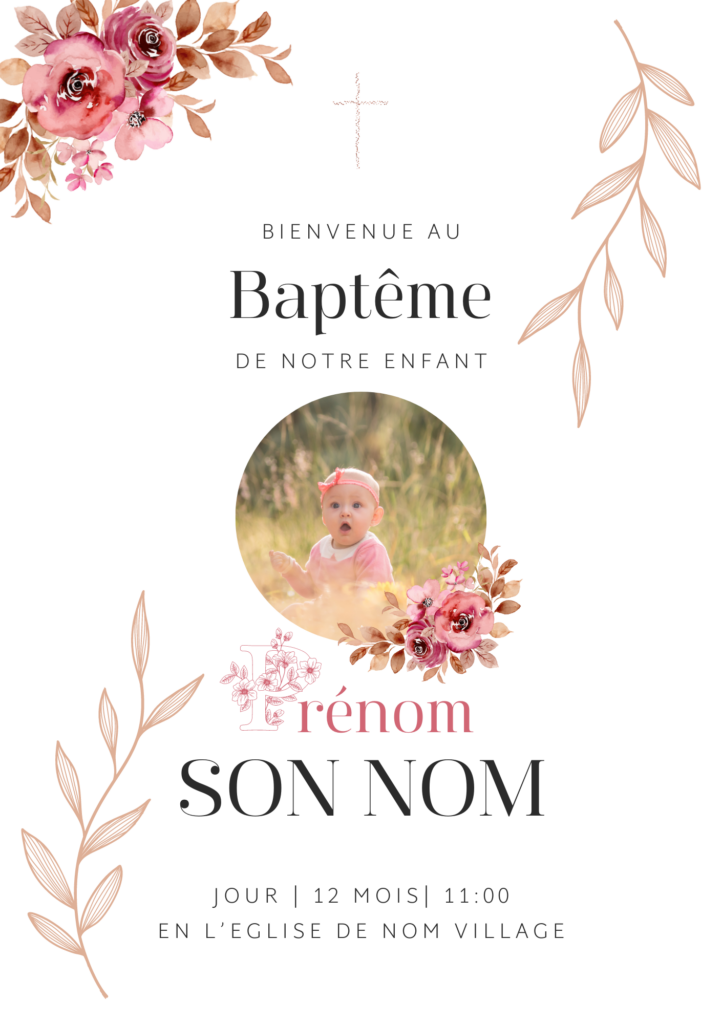 Mise en page d'un livret de baptême par Margaux.Com