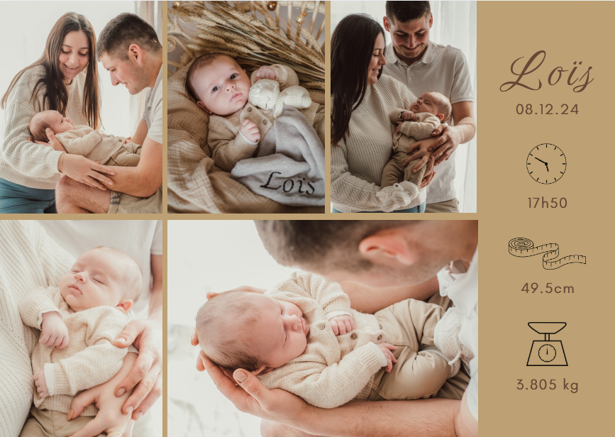 Faire-part de naissance créé par Margaux.Com en Aveyron